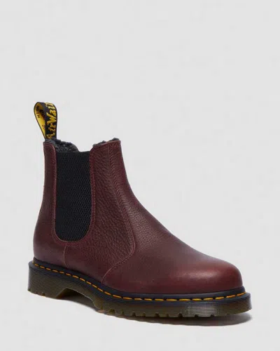 Dr. Martens' 2976 Warmwair Grizzly Chelsea Boots In Red