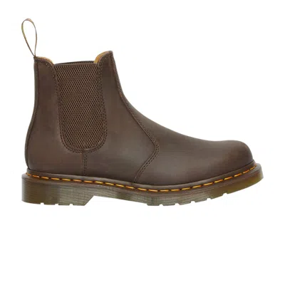 Pre-owned Dr. Martens' Dr. Martens 2976 Yellow Stitch Crazy Horse Leather Chelsea Boot 'dark Brown' | Men's Size 8