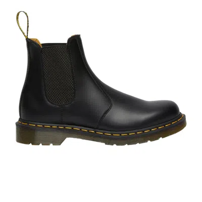 Pre-owned Dr. Martens 2976 Yellow Stitch Smooth Leather Chelsea Boot 'black' | Men's Size 11
