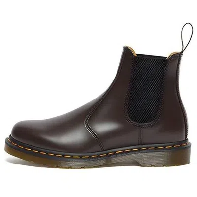 Dr. Martens' Dr. Martens 2976 Yellow Stitch Smooth Leather Chelsea Boots 'burgundy'
