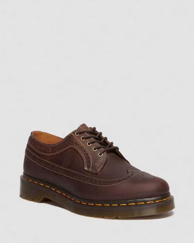 Dr. Martens 3989 Crazy Horse Leather Brogue Shoes In Brown