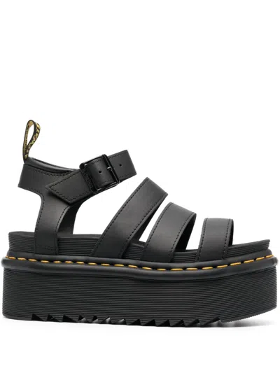 Dr. Martens 70mm Buckled Platform Sandals In Black