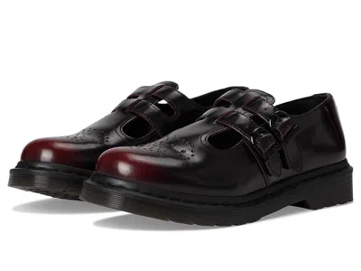 Dr. Martens 8065 Arcadia Rub Off Leather Mary Jane Shoes In Red