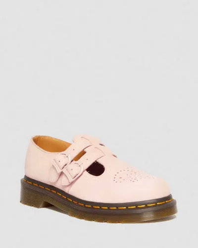 Dr. Martens 8065 Nubuck Leather Mary Jane Shoes In Pink