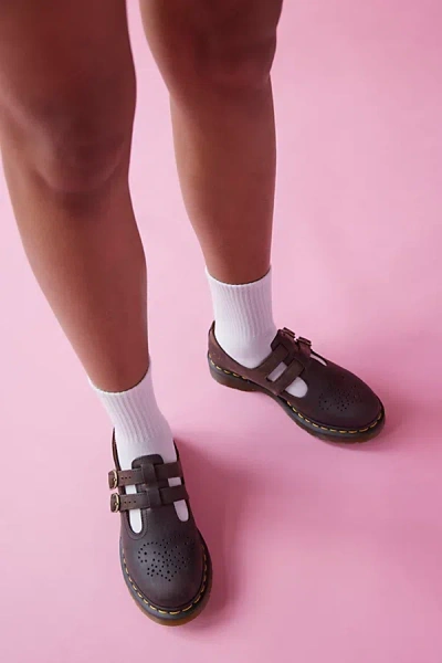 Dr. Martens' 8065 Smooth Leather Mary Jane Shoe In Brown, Women's At Urban Outfitters In Brown