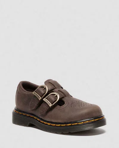 Dr. Martens 8065 Toddler Wyoming Leather Mary Jane Shoes In Brown