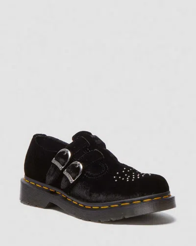 Dr. Martens' 8065 Vegan Velvet Mary Jane Shoes In Black