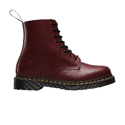 Pre-owned Dr. Martens A Bathing Ape X Emboss Camo 1460 'cherry Smooth' In Red