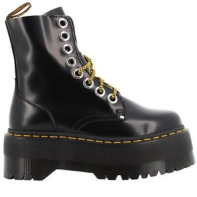 Pre-owned Dr. Martens' Dr. Martens A23us Women's Amphibian With Platform 25566001 Jadon Max Buttero In Black