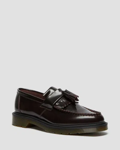 Dr. Martens' Adrian Arcadia Leather Tassel Loafers Shoes In Burgundy