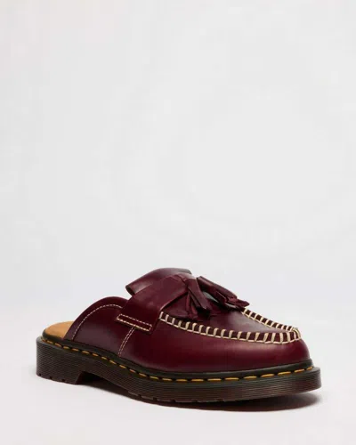 Dr. Martens Adrian Leather Mules Loafers In Burgundy