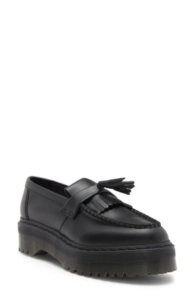 Dr. Martens' Vegan Adrian Felix Platform Tassel Loafers Shoes In Schwarz