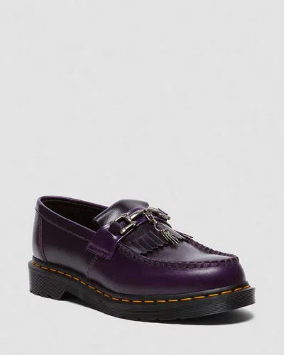 Dr. Martens' Adrian Snaffle Bone Charm Tassel Loafers In Purple
