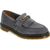 Dr. Martens' Gray Adrian Snaffle Loafers In Washed Denim Tumbled Nubuck