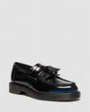 Dr. Martens Adrian Tassel Arcadia Rub Off Leather Loafers In Black