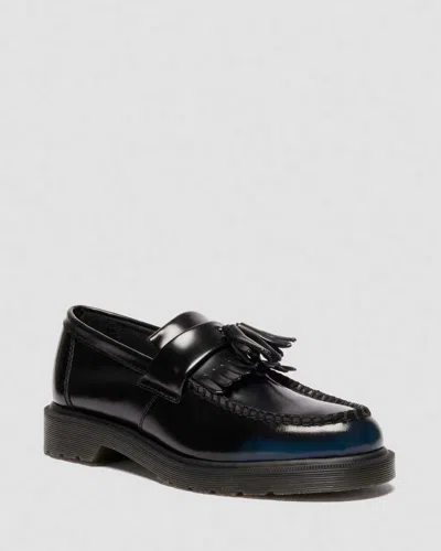 Dr. Martens' Adrian Tassel Arcadia Rub Off Leather Loafers In Black