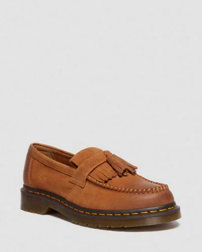 Dr. Martens' Adrian Tumbled Nubuck Tassle Loafers In Brown