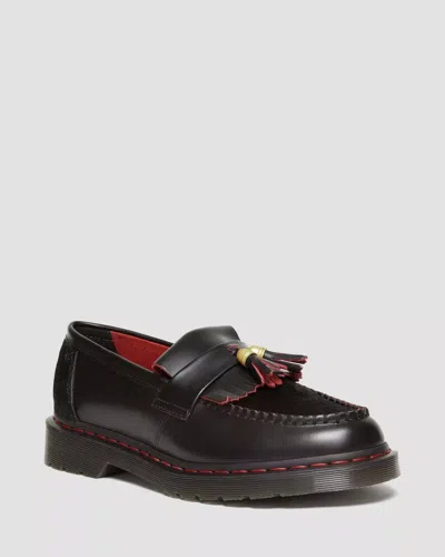 Pre-owned Dr. Martens' Dr. Martens Adrian Year Of The Dragon Hair-on Tassel Loafers In Black+red+black