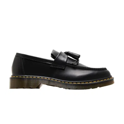 Pre-owned Dr. Martens' Adrian Yellow Stitch Leather Tassel Loafer 'black'