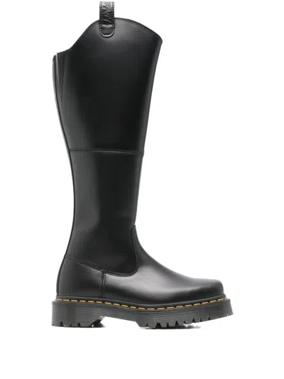Dr. Martens Black Amaayah Knee High Leather Tall Boots