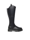 Dr. Martens Black Amaayah Knee High Leather Tall Boots In Black Orleans