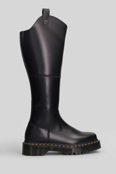 Dr. Martens Amaayah Hi Low Heels Boots In Black Leather