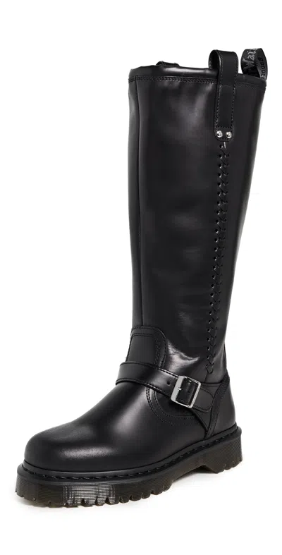 DR. MARTENS ANISTONE BLACK ORLEANS BOOTS BLACK