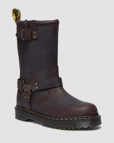 Dr. Martens' Anistone Hi Leather Biker Boots In Brown