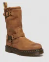 Dr. Martens' Tan Anistone Hi Leather Biker Boots In Brown