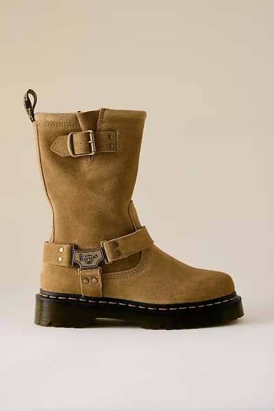 Dr. Martens Anistone Leather Biker Boots In Brown