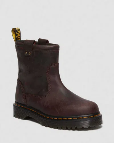 Dr. Martens' Anistone Lo Leather Biker Boots In Brown