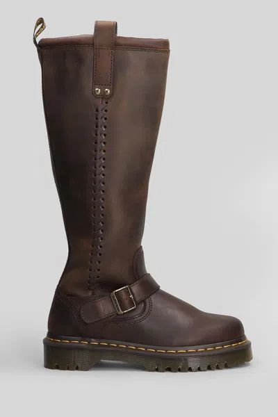 Dr. Martens Anistone Low Heels Boots In Brown