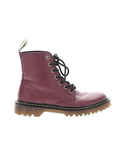Pre-owned Dr. Martens Ankle Boots In Burgundy
