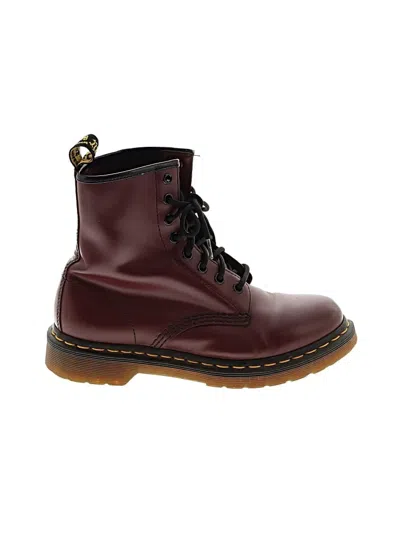 Pre-owned Dr. Martens Ankle Boots In Burgundy