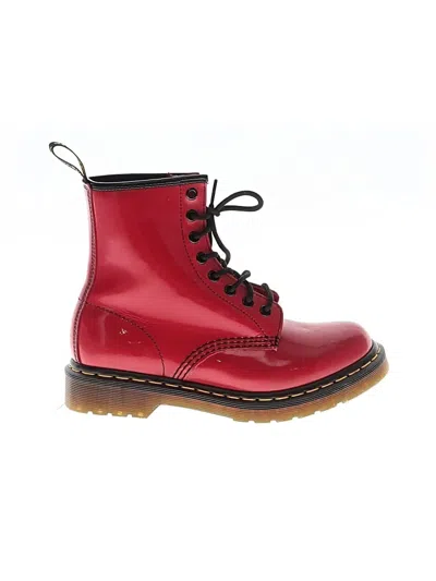 Pre-owned Dr. Martens Ankle Boots In Red