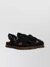 Dr. Martens' Dr. Martens Cross-strap Black Suede Sandals In Black