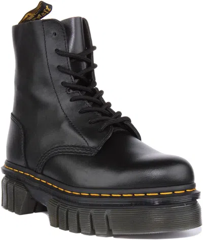 Pre-owned Dr. Martens' Dr Martens Audrich Unisex 8 Eyelet Chunky Ankle Boots In Black Size Us 4 - 10