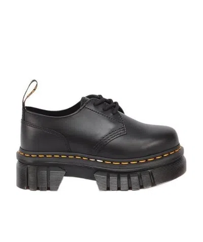 Dr. Martens Audrick Nappa Leather Platform Shoes In Black