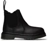 Dr. Martens' 2976 Platform Leather Chelsea Boots 9-10 Years In Black Republic Wp