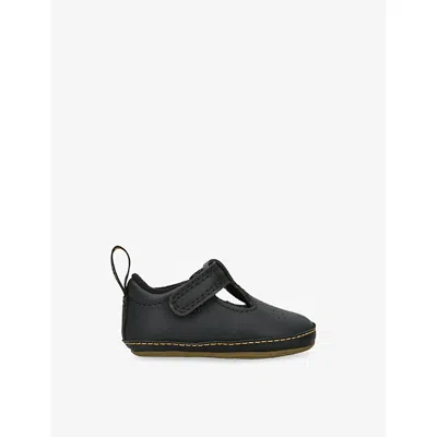 Dr. Martens' Black Baby Polley T-bar Leather Crib Shoes Eur 17 / 1 Uk
