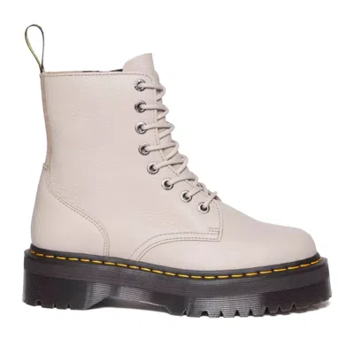 Dr. Martens Beige Jadon Iii Vintage Pisa Chunky Platform Leather Ankle Boots In Pink