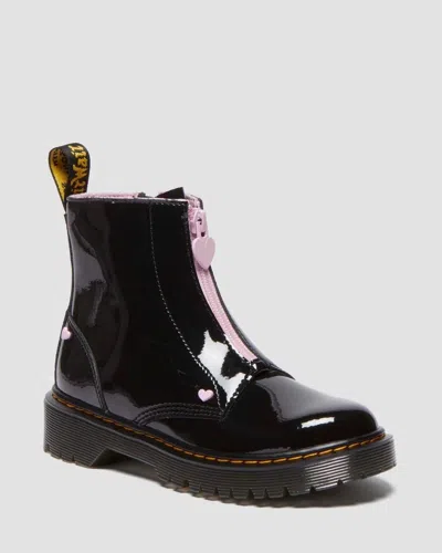 Dr. Martens Bex Heart 31906148 Boots Kids Black Patent Lamper Leather Zogg2974 In Burgundy