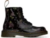 Dr. Martens' Big Kids Black 1460 Pascal Boots In Decayed Rose Print P