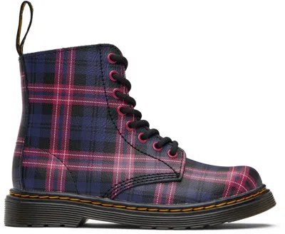DR. MARTENS BIG KIDS PURPLE & PINK 1460 PASCAL BOOTS