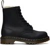 Dr. Martens Black 1460 Faux Fur Lined Boots In Black Wyoming