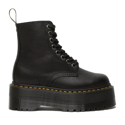 Dr. Martens Black 1460 Pascal Max Pisa Chunky Sole Leather Ankle Boots