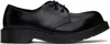 Dr. Martens' Black 1461 Analine Leather Steel Toe Derbys In Black Analine