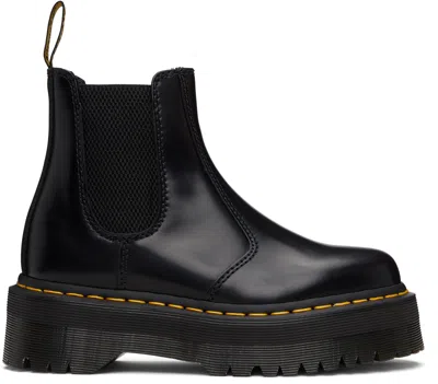 Dr. Martens' Black 2976 Polished Smooth Platform Chelsea Boots