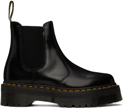 Dr. Martens' Black 2976 Quad Chelsea Boots In Black Polished Smoot