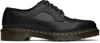 Dr. Martens' Black 3989 Yellow Stitch Smooth Leather Brogues In Black Smooth